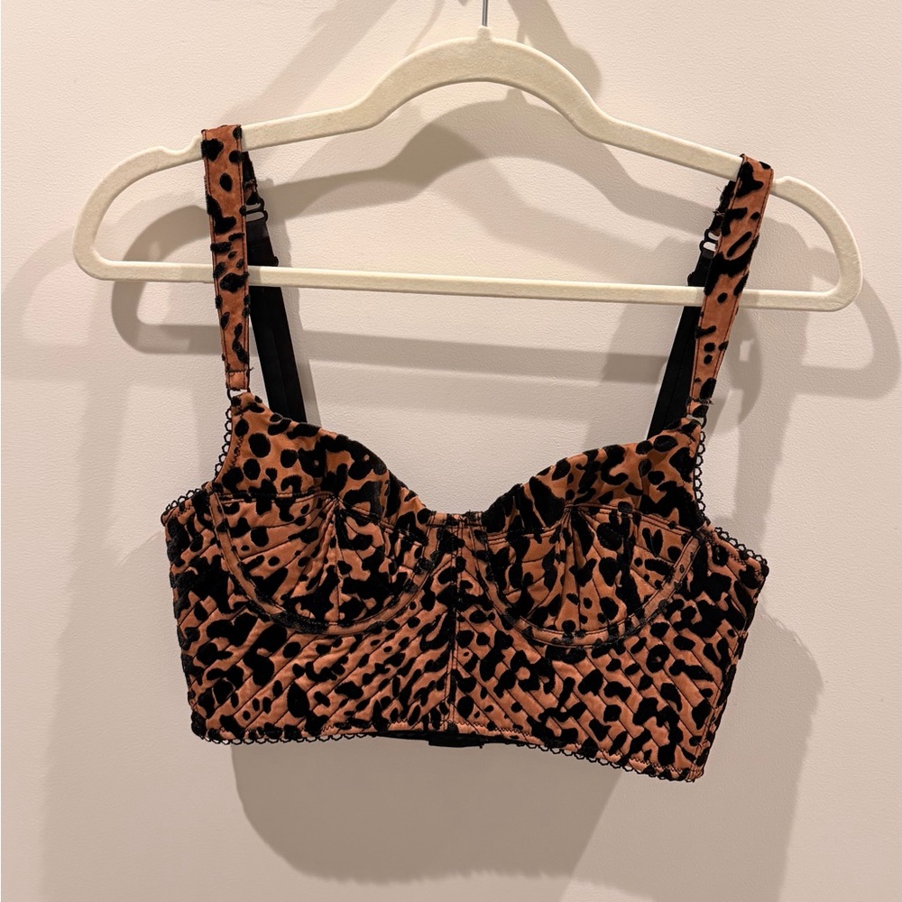 House of CB Leopard Print Crop Corset Top